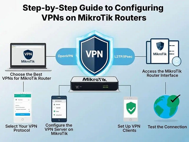 عکسی از مراحل راه اندازی vpn روی روتر میکروتیک